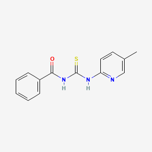 molecular formula C14H13N3OS B3051771 N-[(5-methylpyridin-2-yl)carbamothioyl]benzamide CAS No. 35939-14-1