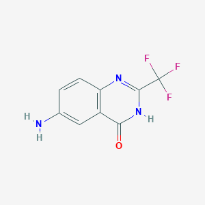 molecular formula C9H6F3N3O B3051780 6-Amino-2-(trifluoromethyl)quinazolin-4(1H)-one CAS No. 35982-21-9