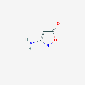 molecular formula C4H6N2O2 B3051781 3-amino-2-methyl-5(2H)-isoxazolone CAS No. 359867-47-3