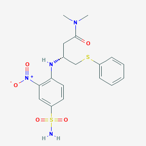 molecular formula C18H22N4O5S2 B030518 (R)-N,N-Dimethyl-3-[(2-nitro-4-sulfamoylphenyl)amino]-4-phenylsulfanylbutanamide CAS No. 406233-34-9