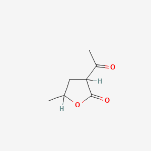 molecular formula C7H10O3 B3051816 3-Acetyldihydro-5-methylfuran-2(3H)-one CAS No. 3620-18-6