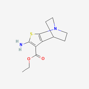 molecular formula C12H16N2O2S B3051897 ethyl 2-amino-5,6-dihydro-4H-4,7-ethanothieno[2,3-b]pyridine-3-carboxylate CAS No. 36860-49-8