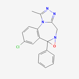 14-Chloro-9-methyl-2-phenyl-3-oxa-4,7,8,10-tetrazatetracyclo[9.4.0.02,4.06,10]pentadeca-1(11),6,8,12,14-pentaene