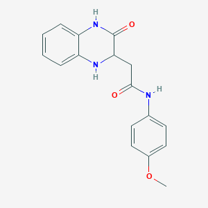 molecular formula C17H17N3O3 B3051908 N-(4-methoxyphenyl)-2-(3-oxo-1,2,3,4-tetrahydroquinoxalin-2-yl)acetamide CAS No. 36932-44-2