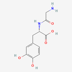 molecular formula C11H14N2O5 B3051940 L-Tyrosine, N-glycyl-3-hydroxy- CAS No. 37181-61-6