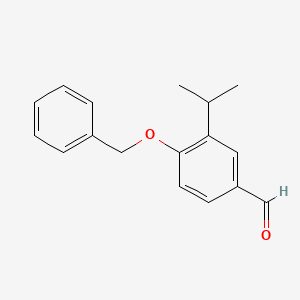 molecular formula C17H18O2 B3051958 Benzaldehyde, 3-(1-methylethyl)-4-(phenylmethoxy)- CAS No. 373642-03-6