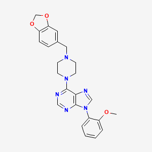 9H-Purine, 9-(o-methoxyphenyl)-6-(4-piperonyl-1-piperazinyl)-