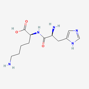 molecular formula C12H21N5O3 B3051998 H-His-Lys-OH CAS No. 37700-85-9