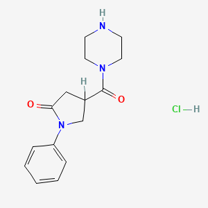 1-Phenyl-4-(piperazine-1-carbonyl)pyrrolidin-2-one hydrochloride