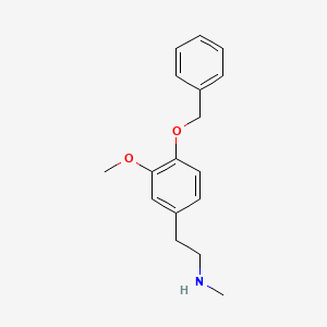 molecular formula C17H21NO2 B3052060 2-(4-(Benzyloxy)-3-methoxyphenyl)-N-methylethan-1-amine CAS No. 38171-33-4