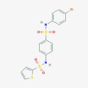 molecular formula C16H13BrN2O4S3 B305219 N-[4-[(4-bromophenyl)sulfamoyl]phenyl]thiophene-2-sulfonamide 