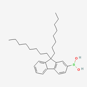 molecular formula C29H43BO2 B3052316 (9,9-Dioctyl-9H-fluoren-2-yl)boronic acid CAS No. 402790-30-1