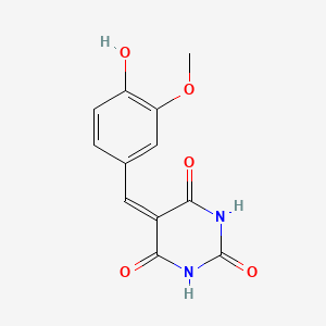 molecular formula C12H10N2O5 B3052328 5-Vanillylidene barbituric acid CAS No. 40367-32-6