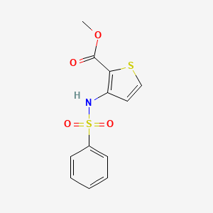 molecular formula C12H11NO4S2 B3052396 Methyl 3-[(phenylsulfonyl)amino]thiophene-2-carboxylate CAS No. 409364-77-8