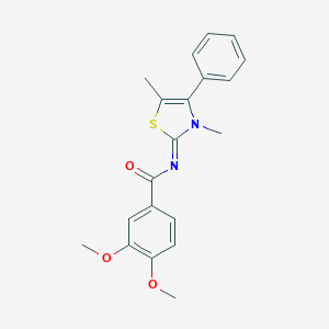 molecular formula C20H20N2O3S B305242 N-(3,5-dimethyl-4-phenyl-1,3-thiazol-2-ylidene)-3,4-dimethoxybenzamide 