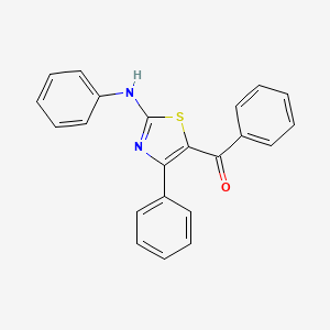molecular formula C22H16N2OS B3052420 Phenyl-(4-phenyl-2-phenylamino-thiazol-5-yl)-methanone CAS No. 4123-32-4