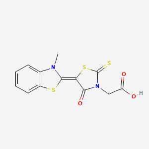 molecular formula C13H10N2O3S3 B3052447 5-(3-Methylbenzothiazol-2(3H)-ylidene)-4-oxo-2-thioxothiazolidin-3-acetic acid CAS No. 41504-19-2