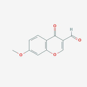 molecular formula C11H8O4 B3052508 7-Methoxy-4-oxo-4H-chromene-3-carbaldehyde CAS No. 42059-56-3