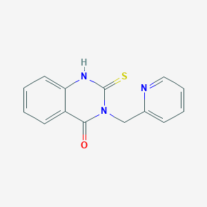 molecular formula C14H11N3OS B3052513 3-(pyridin-2-ylmethyl)-2-thioxo-2,3-dihydroquinazolin-4(1H)-one CAS No. 4210-51-9
