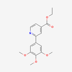 molecular formula C17H19NO5 B3052609 Ethyl 2-(3,4,5-trimethoxyphenyl)pyridine-4-carboxylate CAS No. 427885-83-4