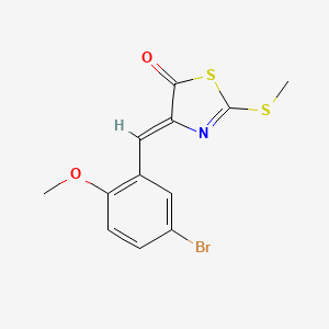 molecular formula C12H10BrNO2S2 B3052638 (4Z)-4-(5-Bromo-2-methoxybenzylidene)-2-(methylthio)-1,3-thiazol-5(4H)-one CAS No. 430459-57-7