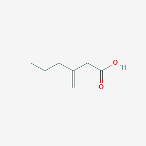 molecular formula C7H12O2 B3052696 Hexanoic acid, 3-methylene- CAS No. 4380-89-6