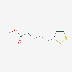molecular formula C9H16O2S2 B3052833 Methyl 5-(dithiolan-3-yl)pentanoate CAS No. 46236-19-5