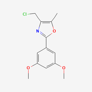 molecular formula C13H14ClNO3 B3052888 Oxazole, 4-(chloromethyl)-2-(3,5-dimethoxyphenyl)-5-methyl- CAS No. 475481-90-4