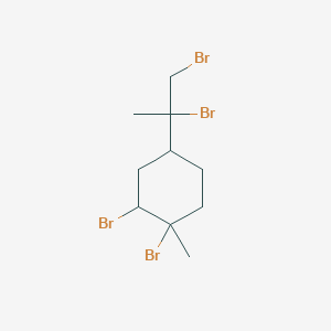 molecular formula C10H16Br4 B3052893 Cyclohexane, 1,2-dibromo-4-(1,2-dibromo-1-methylethyl)-1-methyl- CAS No. 4764-54-9