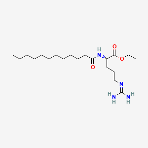 molecular formula C20H40N4O3 B3052912 N(alpha)-Lauroylarginine ethyl ester CAS No. 48076-74-0