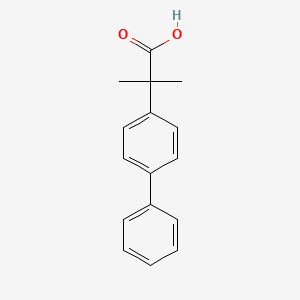 molecular formula C16H16O2 B3052918 2-Methyl-2-(4-phenylphenyl)propanoic acid CAS No. 48170-23-6