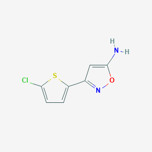molecular formula C7H5ClN2OS B3053021 3-(5-Chlorothiophen-2-yl)isoxazol-5-amine CAS No. 501902-32-5