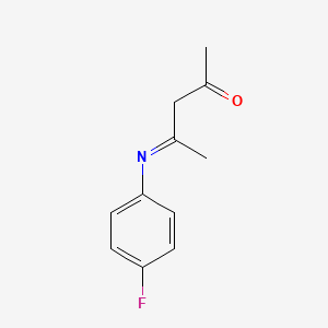 molecular formula C11H12FNO B3053046 4-(4-Fluorophenyl)iminopentan-2-one CAS No. 50519-23-8