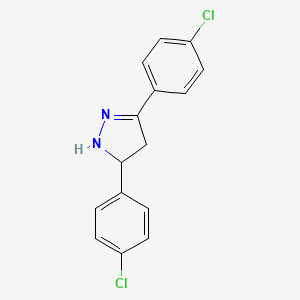 molecular formula C15H12Cl2N2 B3053085 3,5-bis(4-chlorophenyl)-4,5-dihydro-1H-pyrazole CAS No. 50800-82-3