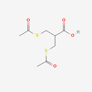 molecular formula C8H12O4S2 B3053087 3-(Acetylthio)-2-[(acetylthio)methyl]propanoic Acid CAS No. 50826-72-7
