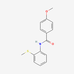 molecular formula C15H15NO2S B3053204 4-methoxy-N-[2-(methylsulfanyl)phenyl]benzamide CAS No. 51942-37-1