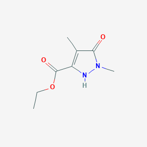 molecular formula C8H12N2O3 B3053206 ethyl 5-hydroxy-1,4-dimethyl-1H-pyrazole-3-carboxylate CAS No. 51986-00-6