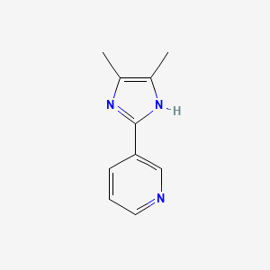 molecular formula C10H11N3 B3053355 3-(4,5-DIMETHYL-1H-IMIDAZOL-2-YL)-PYRIDINE CAS No. 53316-50-0