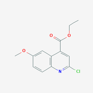 molecular formula C13H12ClNO3 B3053390 Ethyl 2-chloro-6-methoxyquinoline-4-carboxylate CAS No. 5345-56-2