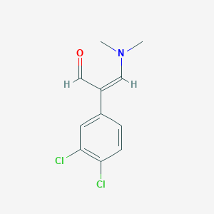 molecular formula C11H11Cl2NO B3053445 2-(3,4-Dichlorophenyl)-3-(dimethylamino)acrolein CAS No. 53868-27-2