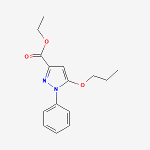 molecular formula C15H18N2O3 B3053460 Ethyl 1-phenyl-5-propoxy-1H-pyrazole-3-carboxylate CAS No. 53960-17-1