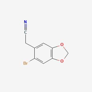 molecular formula C9H6BrNO2 B3053533 (6-Bromo-1,3-benzodioxol-5-yl)acetonitrile CAS No. 5434-50-4