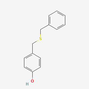 molecular formula C14H14OS B3053539 Phenol, 4-[[(phenylmethyl)thio]methyl]- CAS No. 54373-22-7