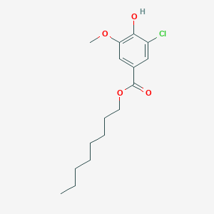 molecular formula C16H23ClO4 B3053542 Octyl 3-chloro-4-hydroxy-5-methoxybenzoate CAS No. 5438-65-3