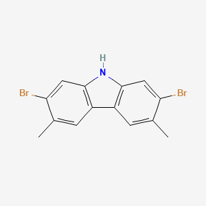 molecular formula C14H11Br2N B3053559 2,7-Dibromo-3,6-dimethyl-9H-carbazole CAS No. 544436-44-4