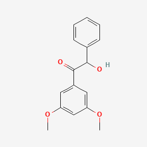molecular formula C16H16O4 B3053648 Ethanone, 1-(3,5-dimethoxyphenyl)-2-hydroxy-2-phenyl- CAS No. 54996-39-3