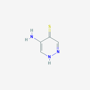 molecular formula C4H5N3S B3053681 5-AMINOPYRIDAZINE-4-THIOL CAS No. 55271-41-5