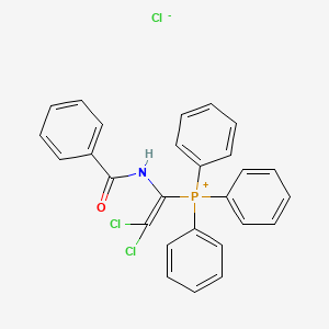 molecular formula C27H21Cl3NOP B3053719 Phosphonium, [1-(benzoylamino)-2,2-dichloroethenyl]triphenyl-, chloride CAS No. 55630-07-4