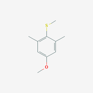 molecular formula C10H14OS B3053725 Benzene, 5-methoxy-1,3-dimethyl-2-(methylthio)- CAS No. 55661-09-1