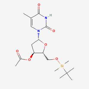 [(2R,3S,5R)-2-[[Tert-butyl(dimethyl)silyl]oxymethyl]-5-(5-methyl-2,4-dioxopyrimidin-1-yl)oxolan-3-yl] acetate